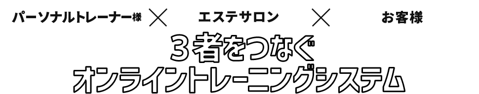 パーソナルトレーナー様・エステサロン・お客様 ３者をつなぐオンライントレーニングシステム